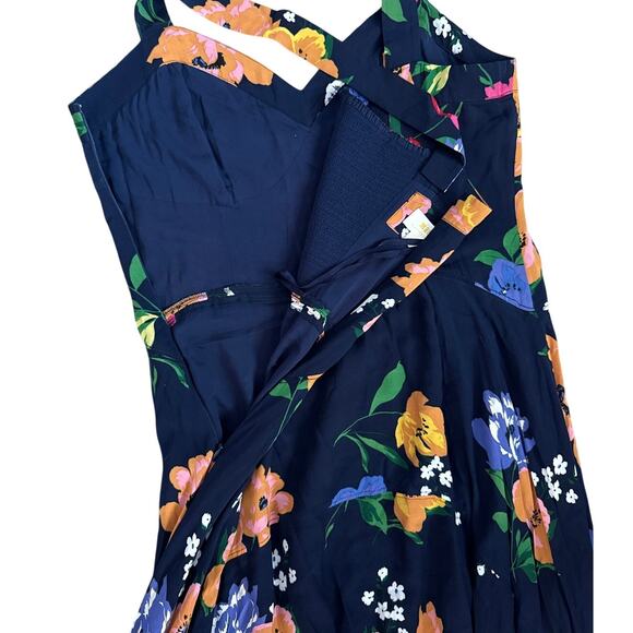 Anthropologie Plus Maeve Vivienne Multicolor Floral Maxi Dress‎ Blue Size 14 - Picture 10 of 13